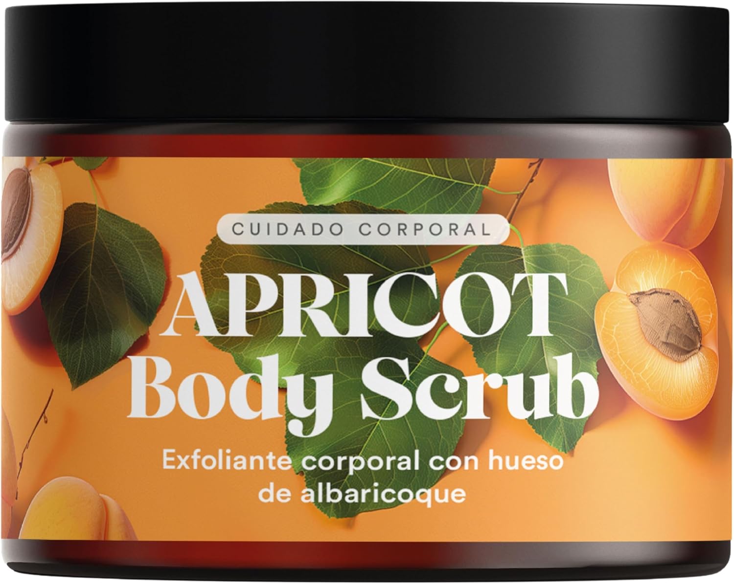 Gommage Corporel Naturel au Noyau d’Abricot – Exfolie et Nourrit la Peau – Extraits de Fleur d’Oranger, Camomille, Rose et Hamamélis – 300 ml