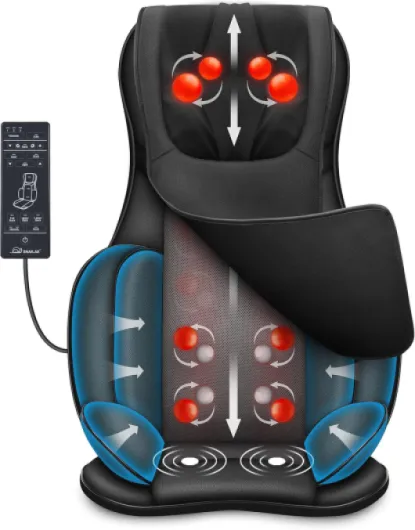 Snailax Siège Massage Shiatsu pour Dos & Cou - Masseur avec 8 Rouleaux et 3 Vibration Réglable, Fauteuil Massant Nuque/Lombaire avec Fonction Chauffage - Cadeau Homme Femme Noël Noir