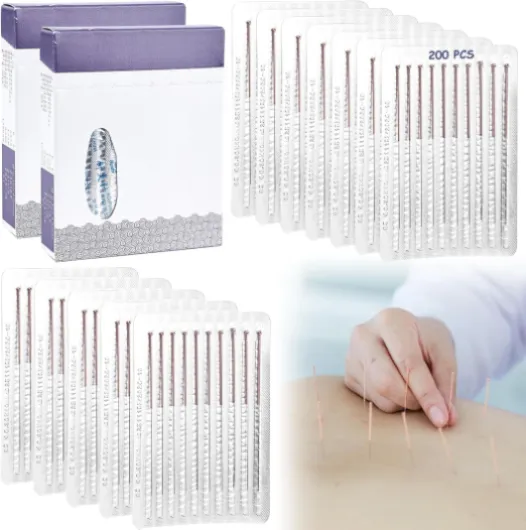 Lot de 2 x 100 aiguilles d'acupuncture stériles jetables pour thérapie par l'aiguille d'acupuncture, aiguilles de massage chinoises pour soulager la douleur, aiguilles de stérilisation de massage pour