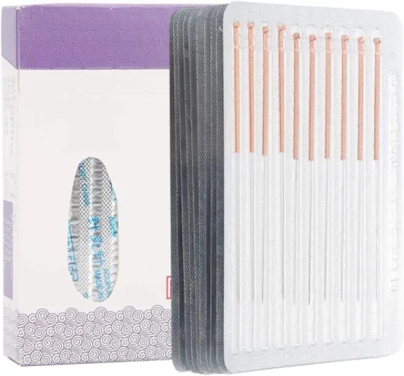 Lot de 100 aiguilles d'acupuncture jetables pour thérapie corporelle, points d'oreille, aiguille attachée à pression pour praticiens d'acupuncture et professionnels de la santé