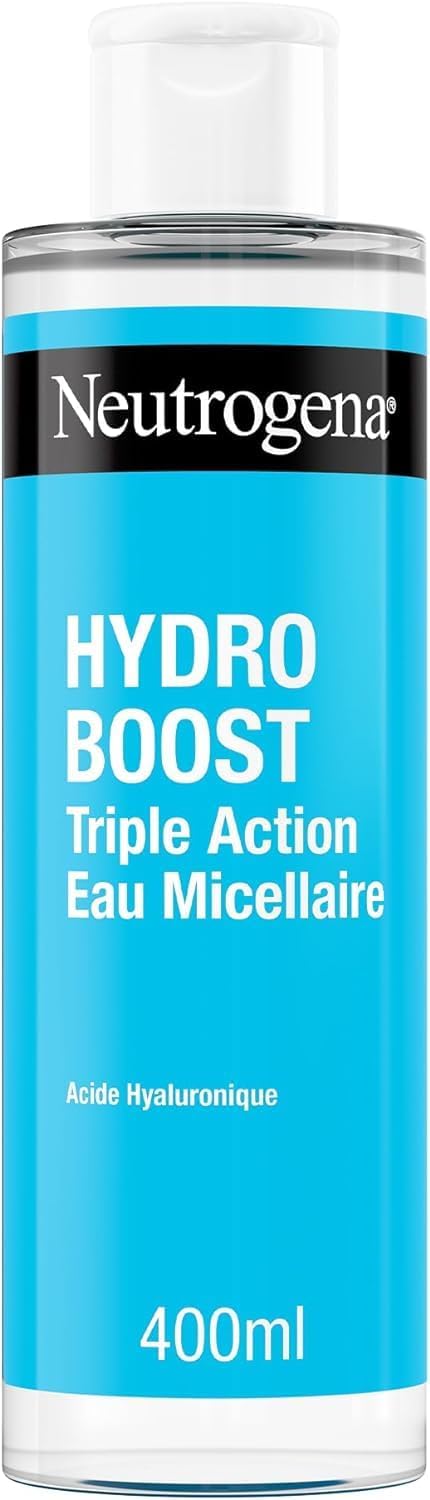 Eau Micellaire Triple Action Hydro Boost (flacon de 400 ml) – Nettoyant pour le visage enrichi en acide hyaluronique – Démaquillant pour éliminer les impuretés et booster l'hydratation Facial cleanser enriched with hyaluronic acid