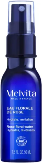 Melvita - Eau Florale - Tonifie et Rafraîchit la Peau - Multi-Usages - Pour Tous Types de Peau - Fabriquée en France Rose 50 ml