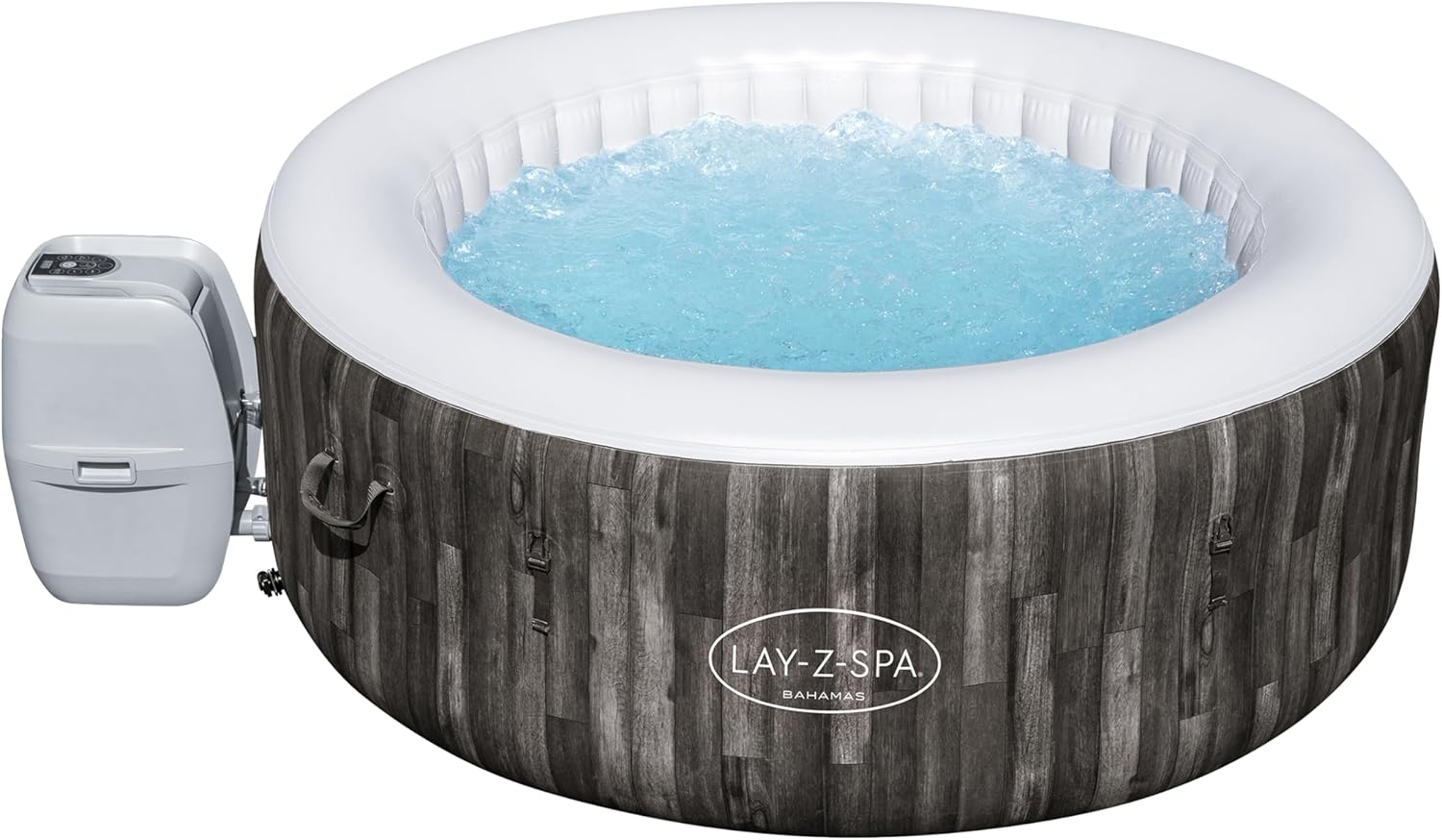 Spa gonflable rond Lay-Z-Spa® Bahamas Airjet™ motif bois 2 à 4 personnes, 180 x 66 cm