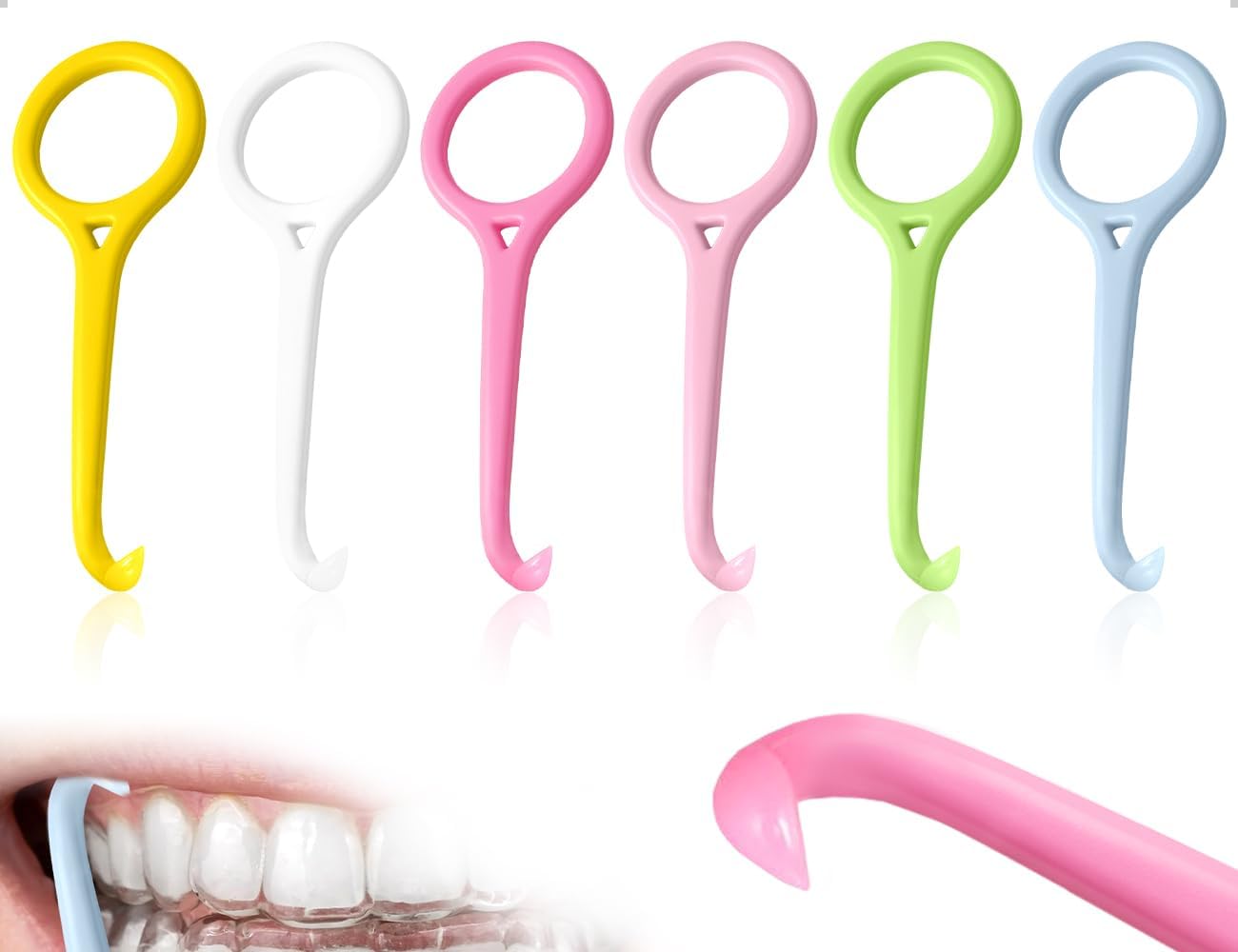 Lot de 6 outils de retrait d'aligneurs,extracteur de prothèses dentaires,outil de retrait d'appareils orthodontiques invisibles,idéal pour voyages,travail,l'école et activités de plein air