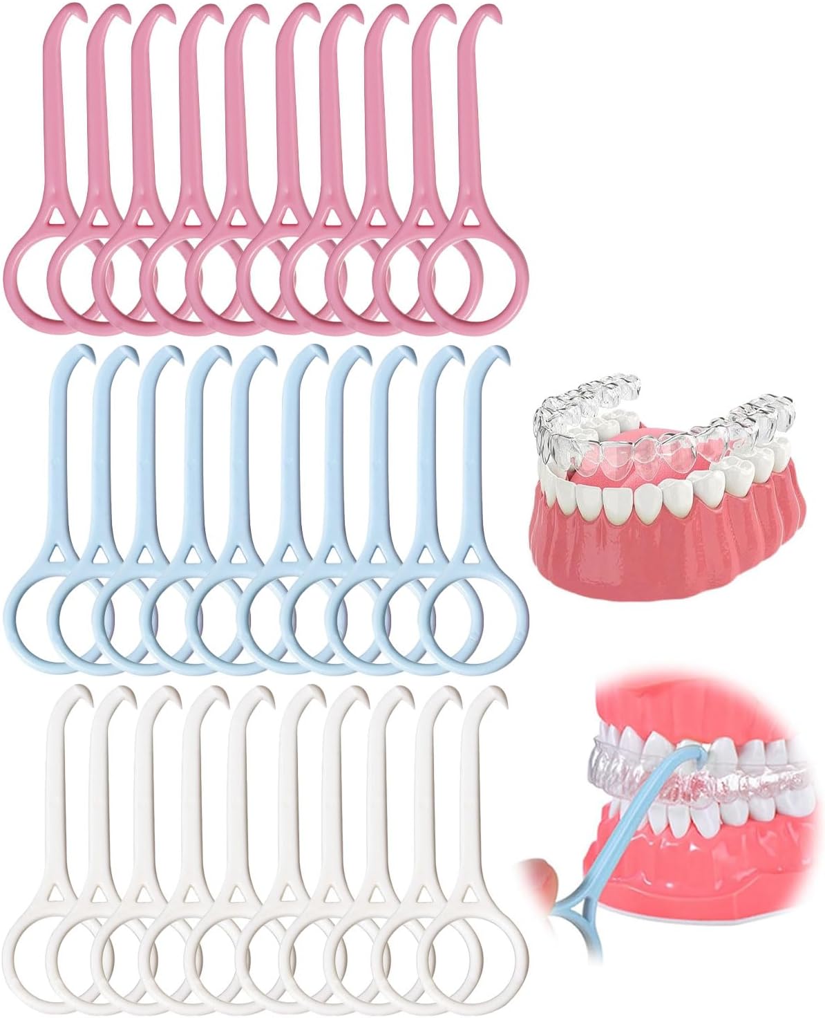 Kits dentaires,30 Pcs 5 Colors Outil de Suppression D'Aligner, Dissolvant D'appareil Dentaire Outil de Retrait d'Appareils Invisibles Portable Extracteur Orthodontique, Aligner Removal Tool