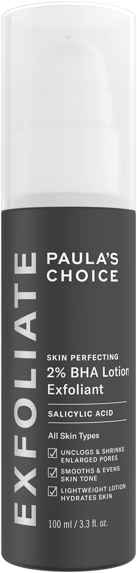Paula's Choice SKIN PERFECTING 2% BHA Lotion Exfoliant - Peeling Visage Réduit les Points Noirs, les Imperfections & Pores Dilatés - avec Acide Salicylique & Glycerin - Tous Types de Peaux - 100 ml 100 ml (Lot de 1)