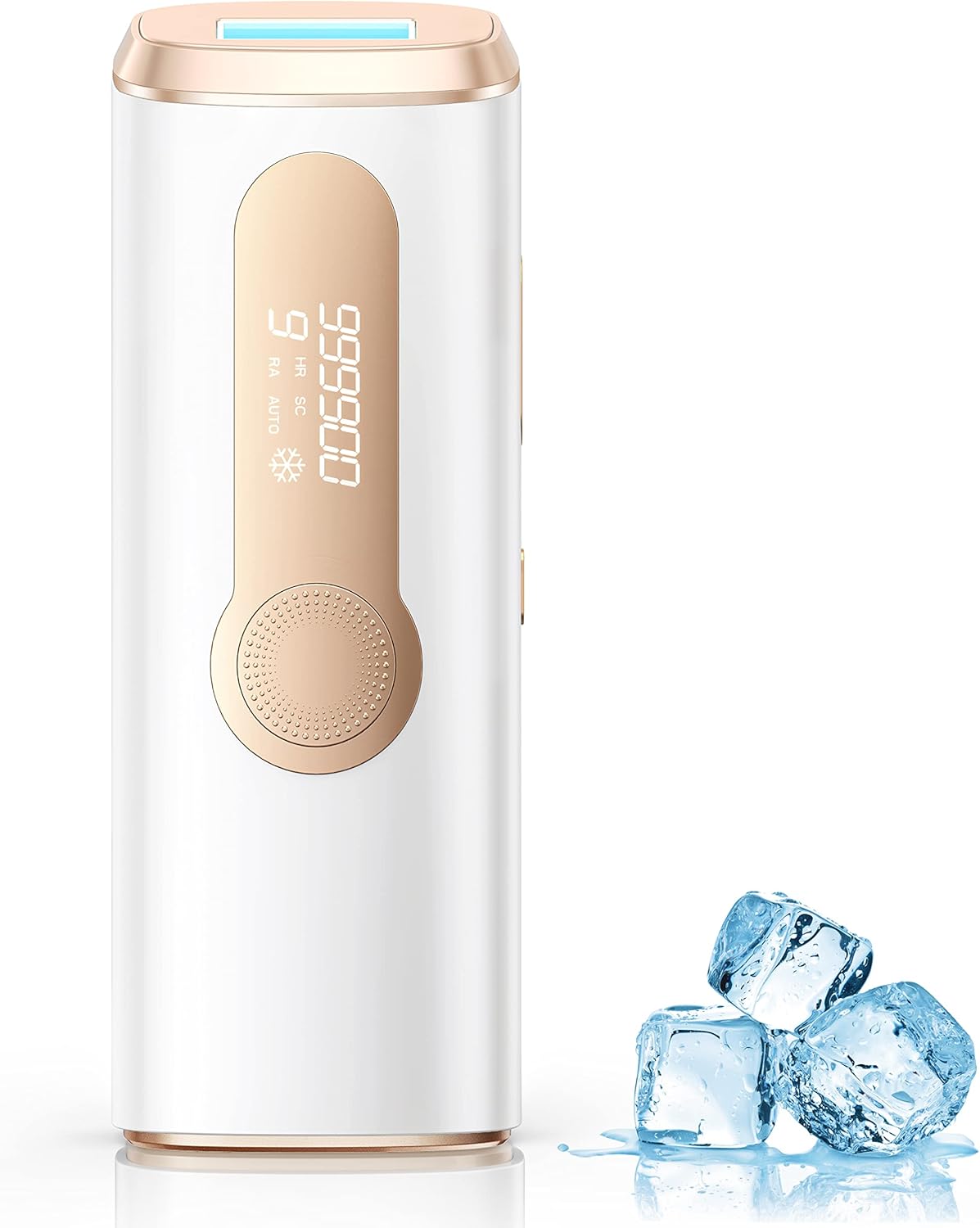 Épilateur Lumière Pulsée avec Indolore Refroidissement, 3 en 1 [HR/SC/RA] IPL Épilateur Laser pour Aisselles/Maillot/Corps, 9 Niveaux Lumière Pulsée Laser Épilation Définitif Doré