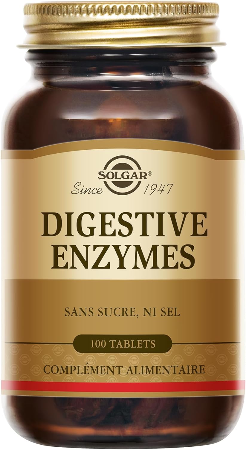Digestive Enzymes - Digestion - Système digestif- Enzymes digestives - Complément Alimentaire - Flacon de 100 comprimés