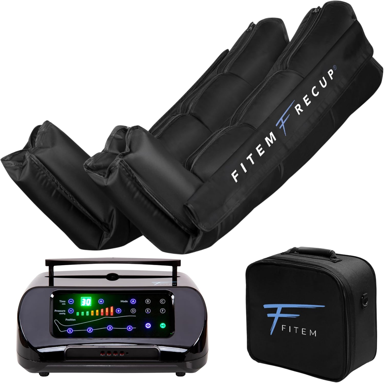 Bottes de Pressothérapie - 4 chambres, 6 Modes - Massage des Jambes et pieds - Drainage lymphatique - Jambes Lourdes - Rétention d'eau - Anti-Cellulite - Récupération sportive - Garantie 2 ans