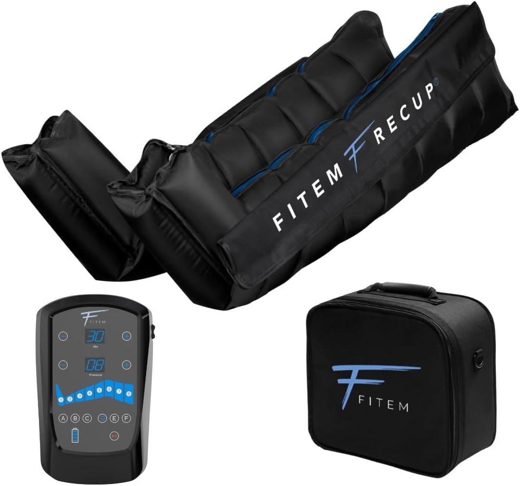 Bottes de Pressothérapie - 8 chambres, 6 modes - Massage des Jambes et pieds - Drainage lymphatique - Jambes Lourdes - Rétention d'eau - Anti-Cellulite - Récupération sportive - Garantie 2 ans M (1m55 - 1m75)