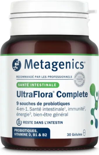 UltraFlora Complete - Santé Intestinale, Bien-être Général, Soutien Immunitaire - Vitamin D, Probiotiques - 30 gélules