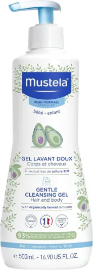 Mustela Gel Lavant Doux Flacon Pompe 500 ml Sans parfum 500 ml (Lot de 1)