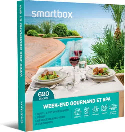 Coffret cadeau 2 jours de détente avec activité de bien-être pour 2 - Idée cadeau évasion Week-end gourmand et spa