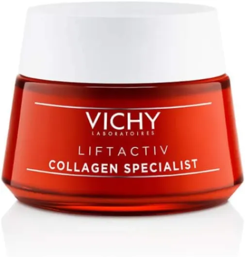 Vichy, Liftactiv, Crème de Jour Anti-Âge Collagen Specialist 16, Lisse & Repulpe, Enrichie en Collagène, Corrige 16 Signes du Vieillissement, Pour tous Types de Peau, 50 ml