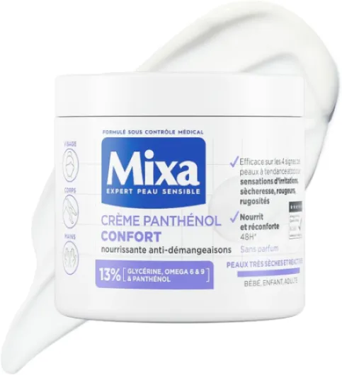 Expert Peau Sensible - Crème Panthénol Confort - Anti-Démangeaisons - Peaux Très Sèches et Réactives - Visage, Corps, Mains - Bébé, Enfant, Adulte Hypoallergénique - Sans Parfum - 400ml Crème Panthénol Confort 400 ml (Lot de 1)