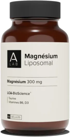 A-LAB Magnesium Liposomal 300 mg - Anti Stress, Fatigue, Troubles Du Sommeil - Magnésium, Taurine, Vitamine D3, Vitamine B6-2 mois de prise - Fabriqué en France