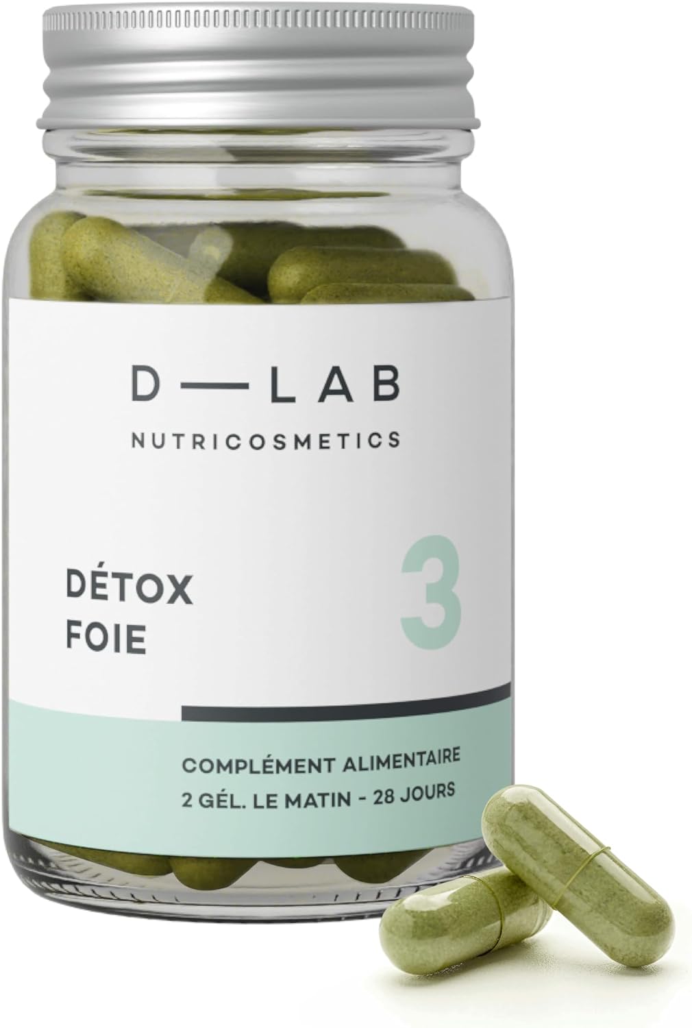 D-LAB Détox Foie - 1 Mois - Dépollution Rapide et Élimination des Métaux Lourds avec Artichaut, Chardon-Marie, Pissenlit et Desmodium Détox Foie - 1 mois