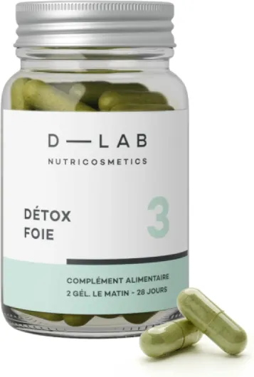 D-LAB Détox Foie - 1 Mois - Dépollution Rapide et Élimination des Métaux Lourds avec Artichaut, Chardon-Marie, Pissenlit et Desmodium Détox Foie - 1 mois