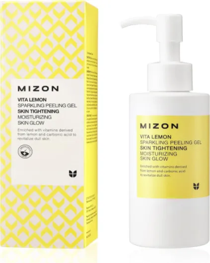 [MIZON] PEELING GEL VITA LEMON (145ml) Korean Skincare - Gel exfoliant - Huile de zeste de citron et eau pétillante - Raffermit & Hydrate - Soin des pores - Elimine les cellules mortes en douceur