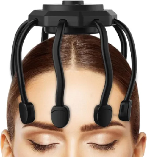 Appareil De Massage Électrique Du Crâne, Portable Et 360 Degrés, Massageur Pour Tête Sans Fil, Pour Les Hommes La Mère La Petite Amie Les Seniors Le Salon La Chambre L'Appartement La Noir