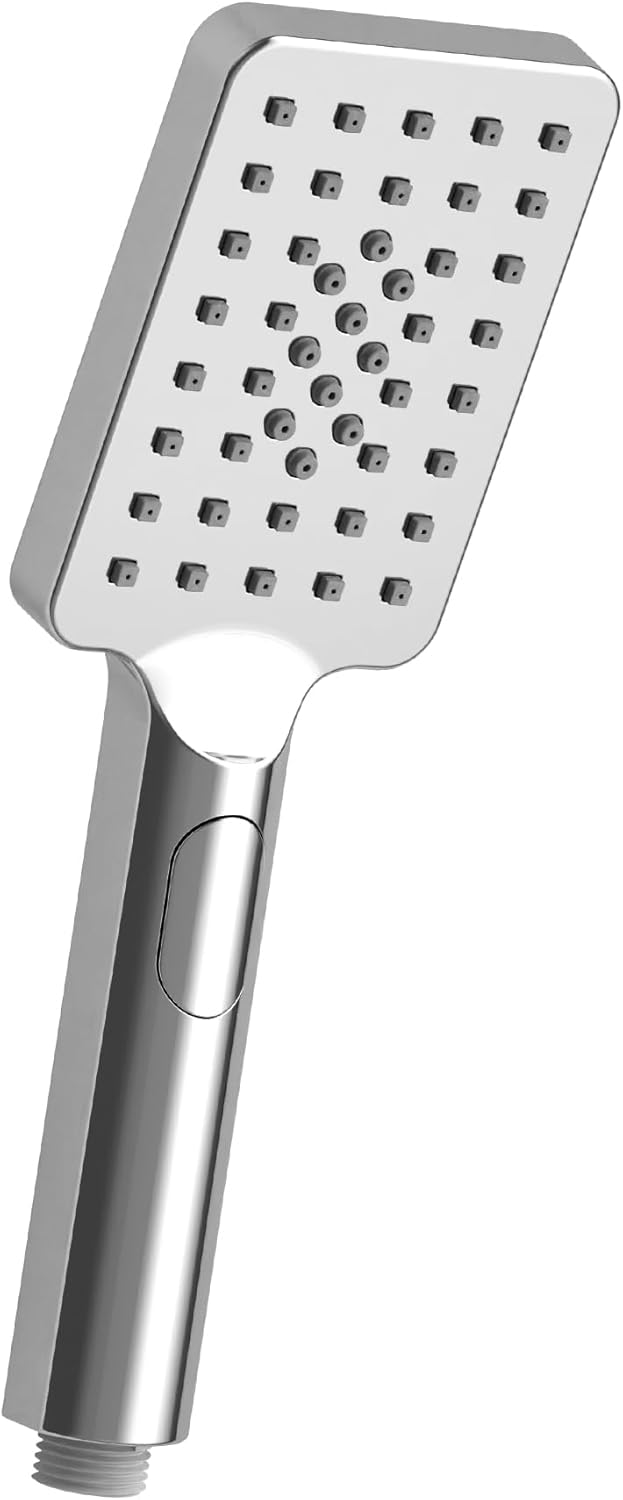 Grand pommeau de douche avec 3 types de jet, carré douchette en ABS avec fonction anti-calcaire pour salle de bain, chromé Ds1208cp