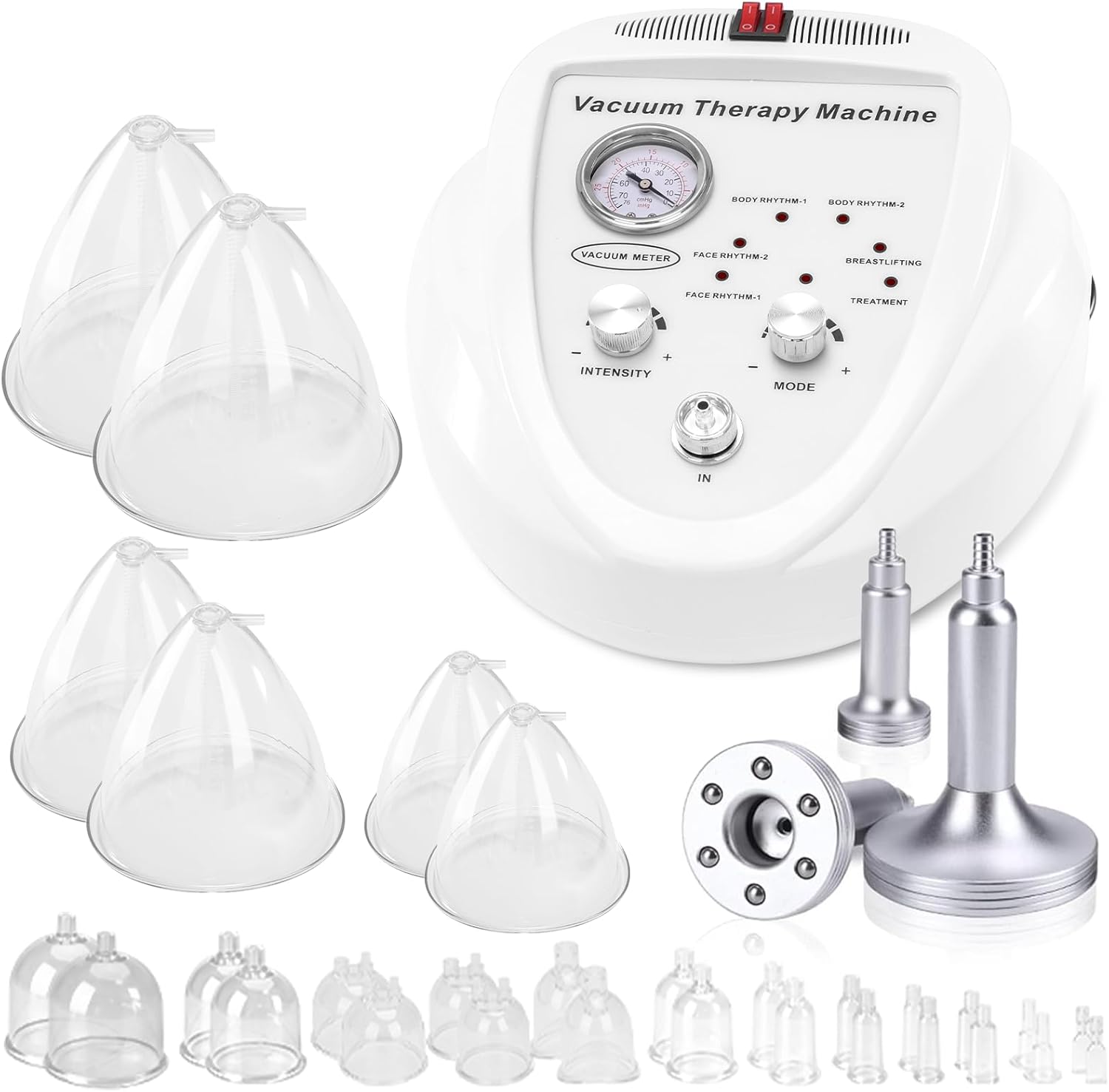 3 en 1 Appareil de Massage à Vide Professionnelle, Massage électrique par Ventouses, Appareil pour Massage du Corps et Visage avec 30 Tasses et 3 Pompes, Force d'aspiration Réglable type 1