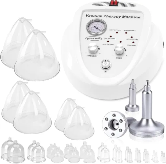 3 en 1 Appareil de Massage à Vide Professionnelle, Massage électrique par Ventouses, Appareil pour Massage du Corps et Visage avec 30 Tasses et 3 Pompes, Force d'aspiration Réglable type 1