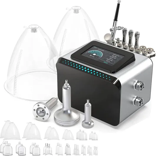Meifuly Machine de thérapie sous vide, 3 en 1, ensemble de ventouses sous vide, soins de la peau et aérographe, avec grandes tasses de 1800 ml et 1500 ml, 0-80 cmHg, écran tactile de 5"