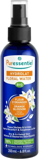 Hydrolat de Fleur d'Oranger Bio - 100 pourcent d'Origine Naturelle - Idéal pour peaux sèches et irritées - 200ml
