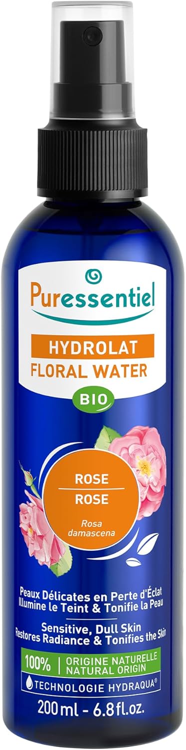 Hydrolat de Rose Bio - 100 pourcent d'Origine Naturelle - Idéal pour peaux ternes en perte d'éclat - 200 ml