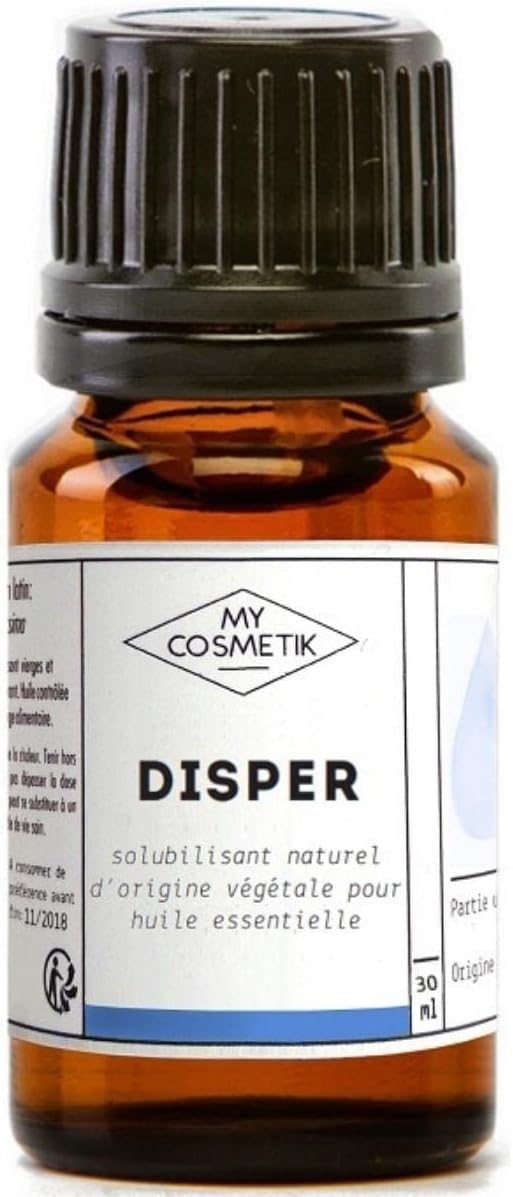 Disper (dispersant à huiles Essentielles) - Solubilisant 100% naturel et d'origine végétale pour huile essentielle - Qualité cosmétique - Fabriqué en France - 30 ml