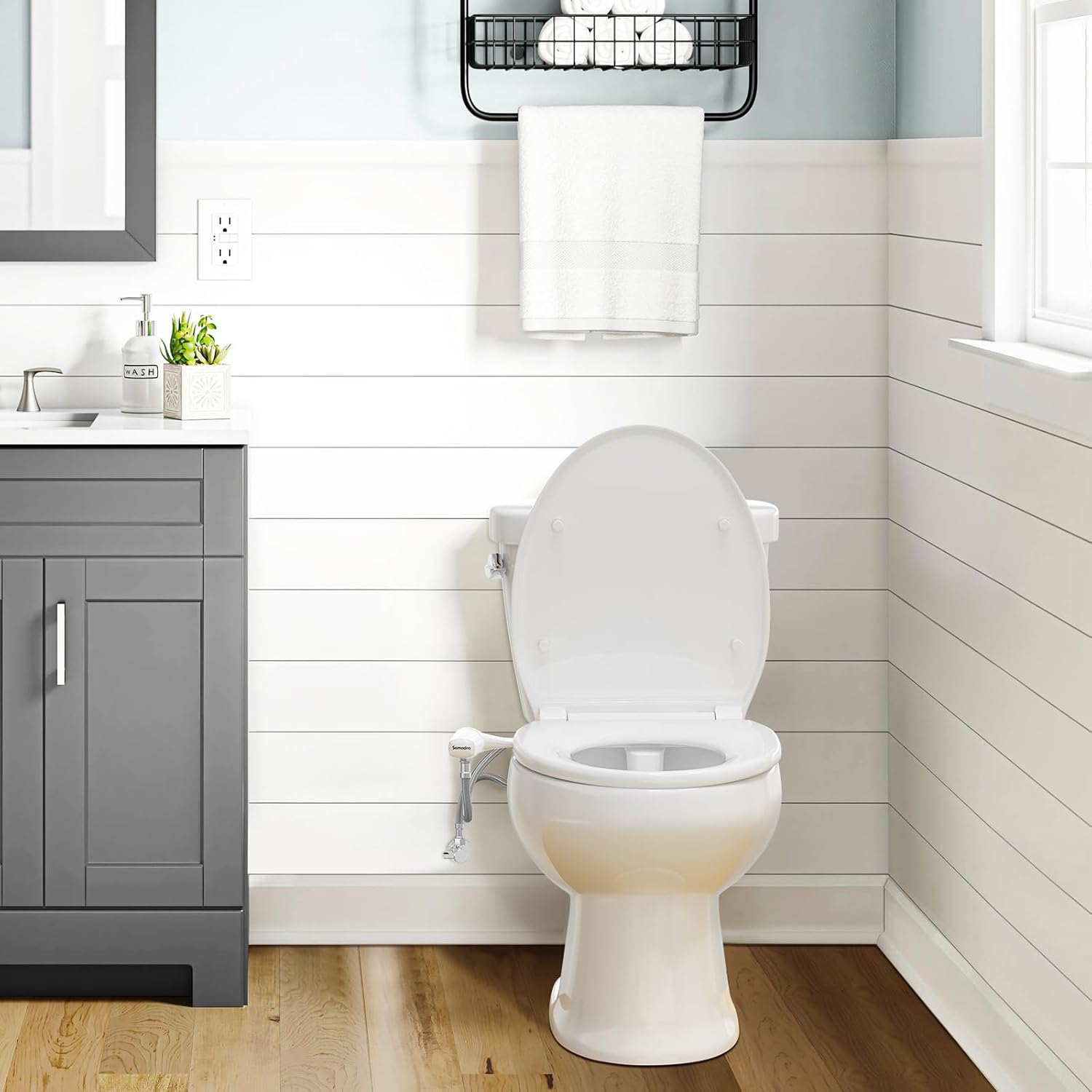 Bidet Toilette WC Japonaise Toilette Bidet Non Électrique Double Buse Interface France Taille Standard 3/8-Bidet Kit Complet