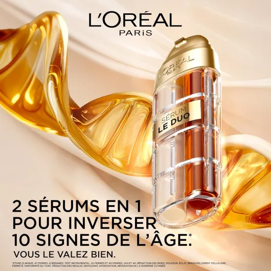L'Oréal Paris - Age Perfect Sérum Anti-Âge 2 en 1 Le Duo - Formule Booster de Collagène - Vitamines B3 et Cg - Age Perfect - Contenance : 30 ml Sérum Le Duo