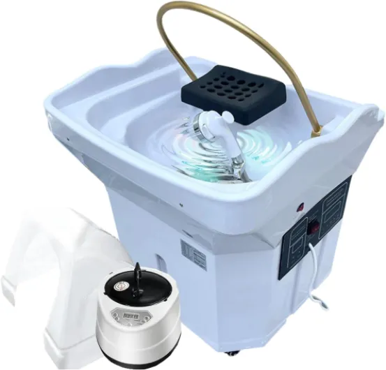 Head Spa Japonais,équipement De Spa pour La Tête,Bol à Shampoing pour Salon De Coiffure, avec Réservoir d'eau De 60l,Fonction De Fumigation Et Luminothérapie,Salon De Beauté Blanc One Color