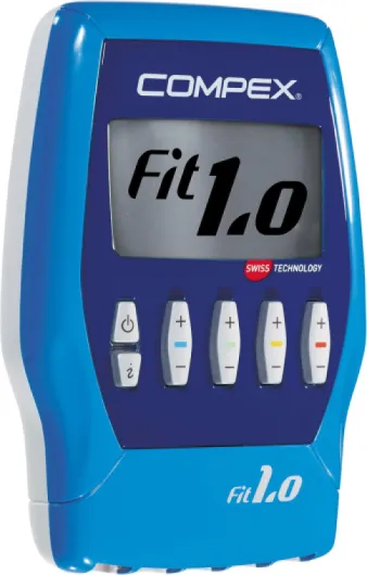 Compex - Electrostimulateur Musculaire Fit 1.0 avec 4 canaux indépendants - 999 Niveaux d'intensité - 10 programmes - Compatible Application Coach - Coloris Bleu