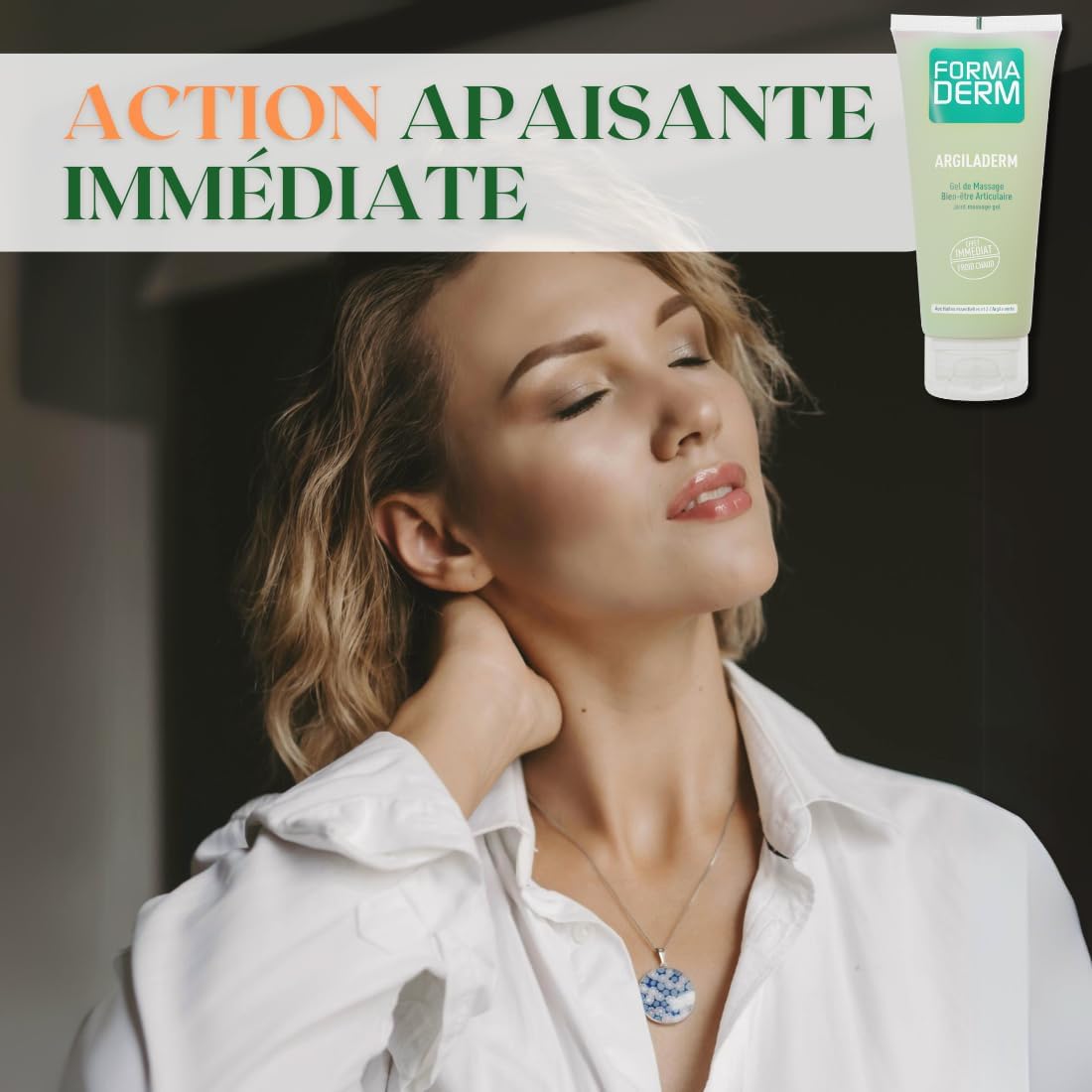 Formaderm - Argiladerm 100 ml Gel Massage à l'Argile Verte, Huiles Essentielles, Extraits de Plantes - Effet Froid Chaud Immédiat - Soulage les Douleurs Articulaires et Musculaires 100 ml (Lot de 1)