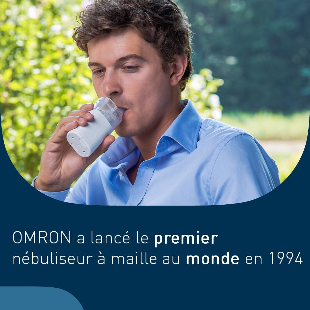MicroAir U100 Nébuliseur portable - Inhalateur vraiment silencieux pour adultes/enfants, utilisable dans toutes les positions, alimenté par batterie pour les cas de toux/rhume, d'asthme, de BPCO Traitement de l'asthme