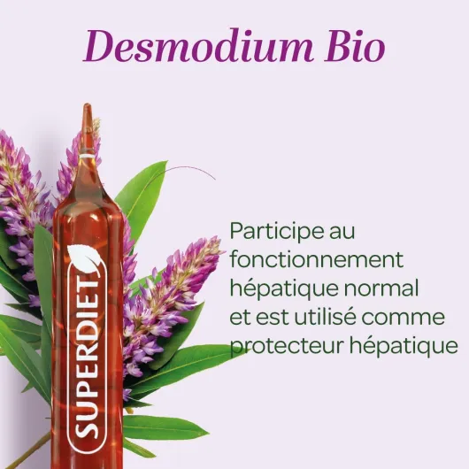 DESMODIUM 3000 MG – Bien-être du foie – Fabrication française – 20 ampoules de 10 ml