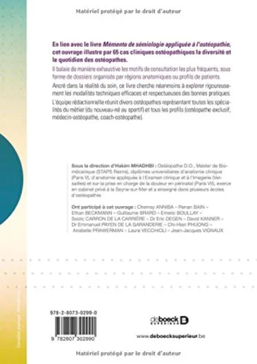 65 cas cliniques et cas d'exclusion en ostéopathie: Fondés sur la sémiologie ostéopathique