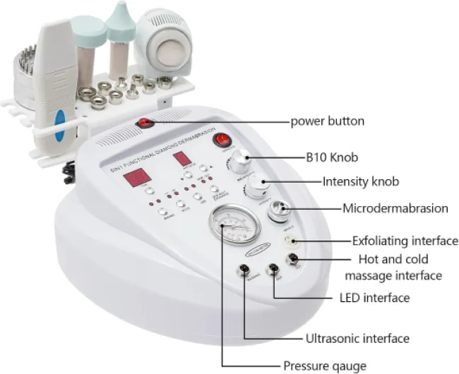 Machine professionnelle de microdermabrasion diamant 5 en 1, appareil de microdermabrasion au diamant, appareil de microdermabrasion hydrafacial, machine de beauté à usage personnel à