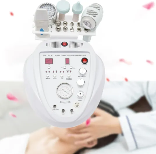 Diamond Dermabrasion Machine Professionnelle, Microdermabrasion 5 en 1, Appareil de Soins du Visage, Équipement Usage Domestique/Salon pour Rajeunissement de la Peau, Acné, Traitement des Rides