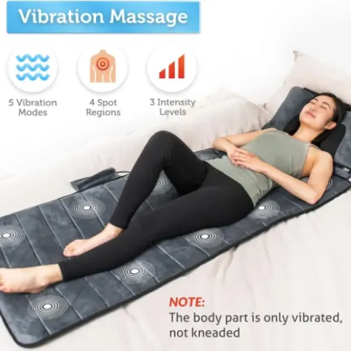 Test Comfier Tapis de Massage Chauffant 3603U : un bon tapis de vibrations, top pour la nuque, moyen pour le reste