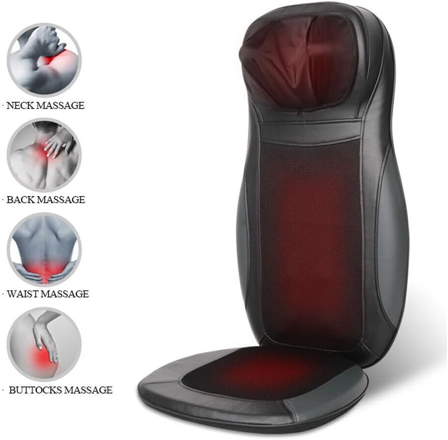 Coussin de massage Shiatsu, coussin de chaise de massage, siege massant, masseur avec fonction chauffante, coussin de massage du cou et du dos avec fonction de chauffage et télécommande