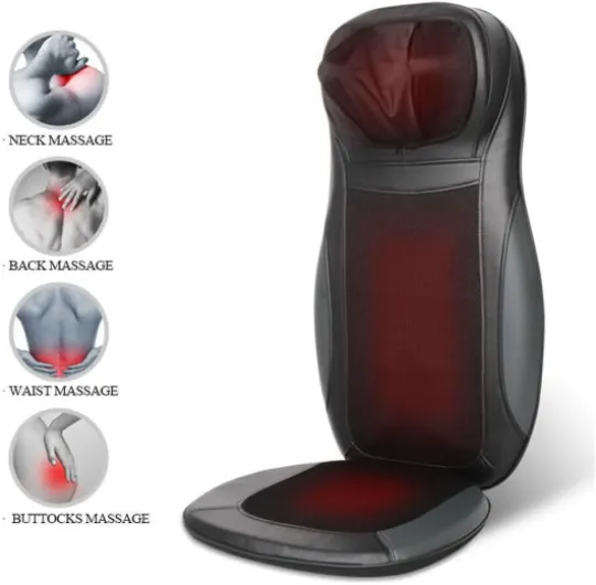 Coussin de massage Shiatsu, coussin de chaise de massage, siege massant, masseur avec fonction chauffante, coussin de massage du cou et du dos avec fonction de chauffage et télécommande