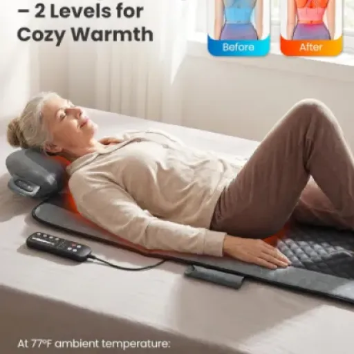 Test COMFIER Tapis de massage chauffant : le surmatelas qui détend bien… si on n’en attend pas un vrai kiné