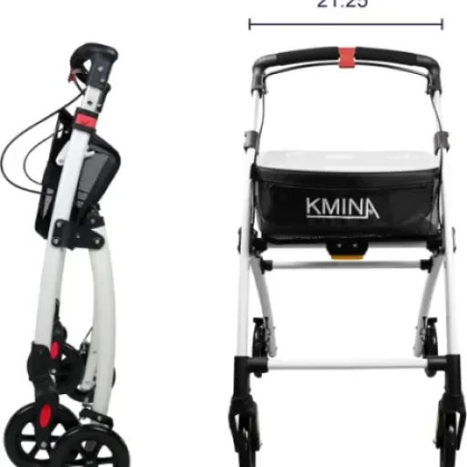 Test KMINA Déambulateur 4 Roues PRO : le rollator qui passe (presque) partout en intérieur