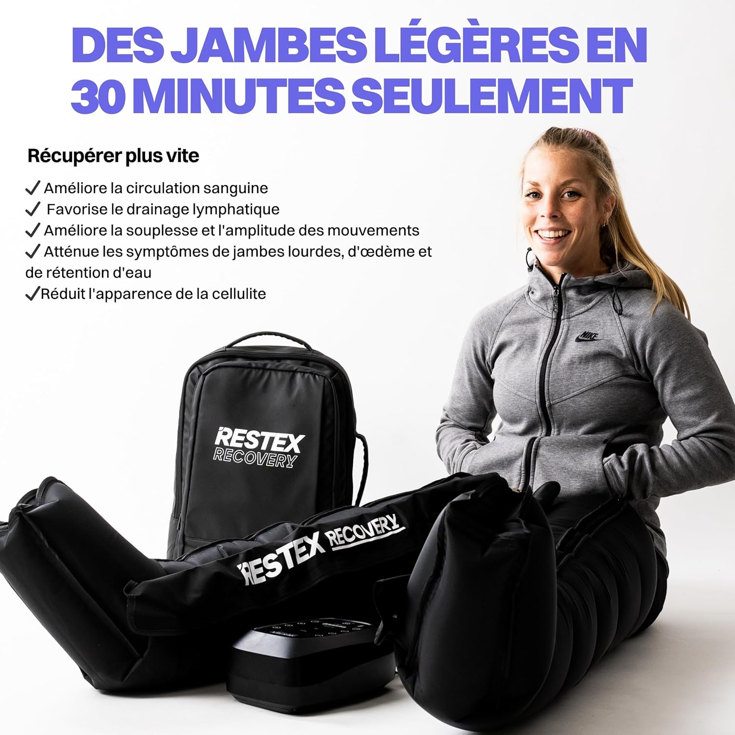 Bottes de Pressothérapie 6 Chambres - Appareil de Massage Drainage Lymphatique pour Jambes Lourdes Pieds, Récupération Sportive, Rétention d'Eau, Cellulite - Garantie 2 Ans (Taille M) Standard (M)