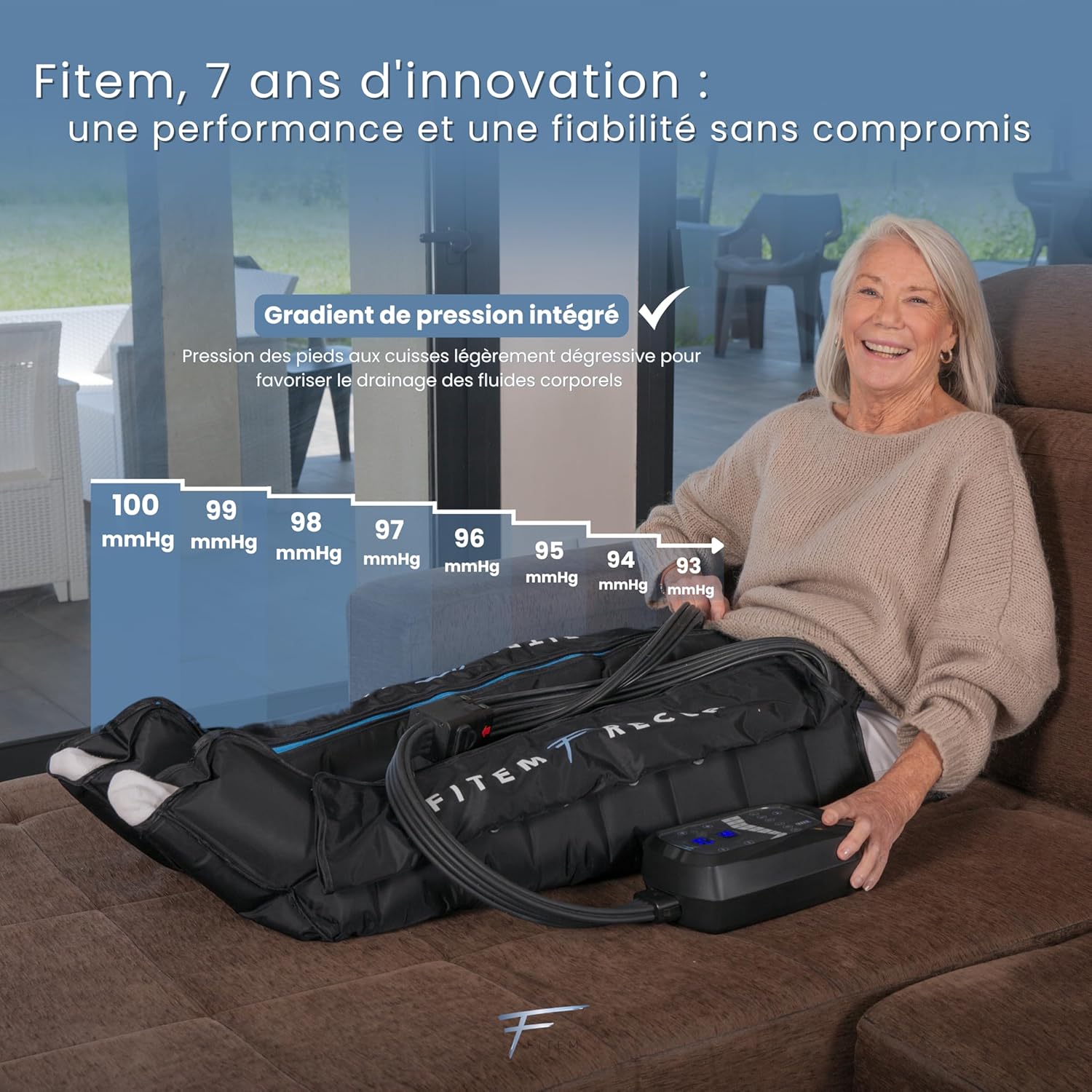 Bottes de Pressothérapie - 8 chambres, 6 modes - Massage des Jambes et pieds - Drainage lymphatique - Jambes Lourdes - Rétention d'eau - Anti-Cellulite - Récupération sportive - Garantie 2 ans L (1m76 - 1m87)