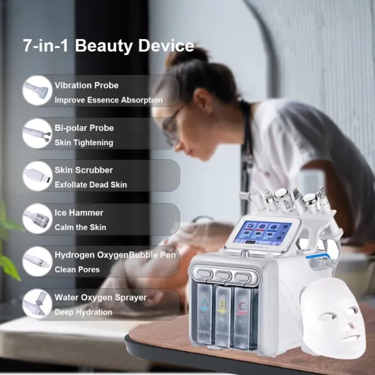 Hydrafacial Machine Professionnel 7 en 1 Faciale Hydrafacial Machine le Petit Appareil de Bulles Nettoyant Petit Appareil de Bulles éLiminer Les Rides Dermabrasion