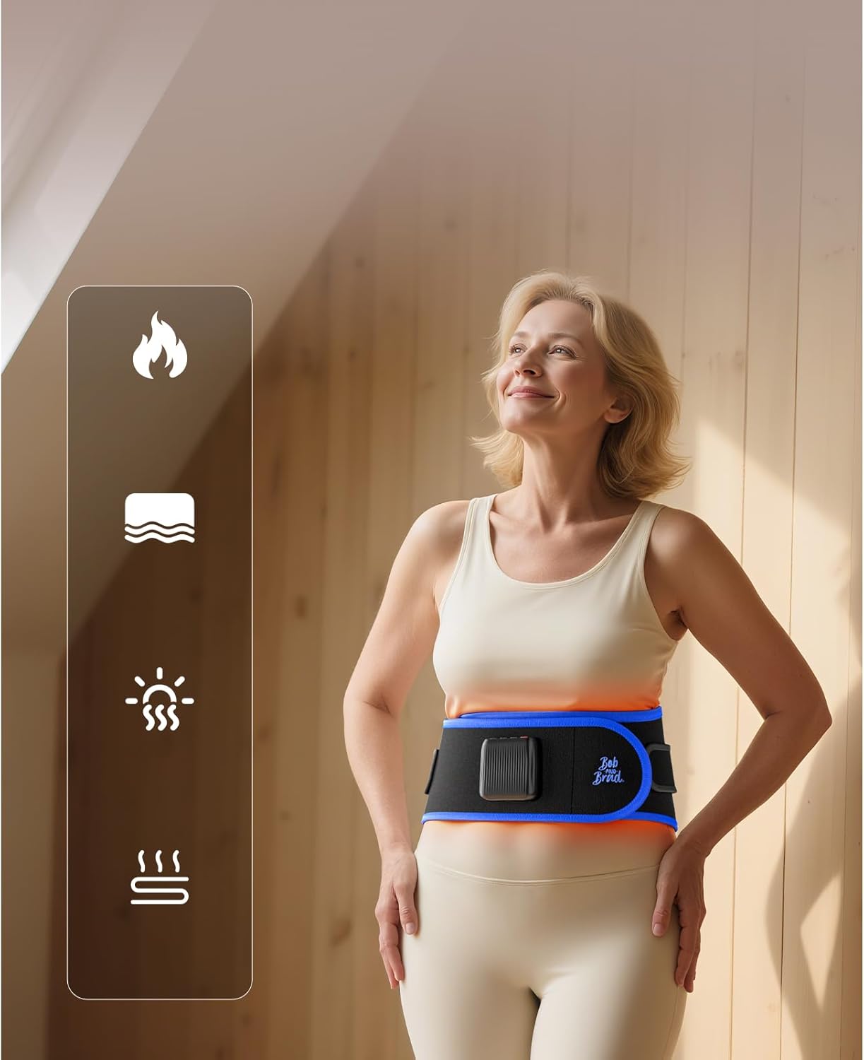 Ceinture chauffante ThermoRed avec massage vibrant, enveloppe infrarouge sans fil rechargeable, 2400mAh maison bureau yoga, cadeau pour hommes femmes famille